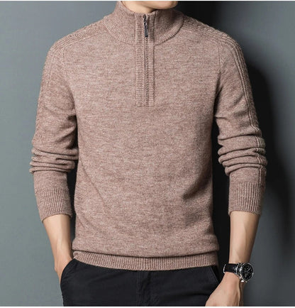 Filippo Lippi Kaschmirpullover mit Reißverschlusskragen