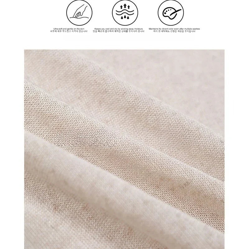 T-shirt de malha para homem, de liocel e linho, com gola redonda e respirável