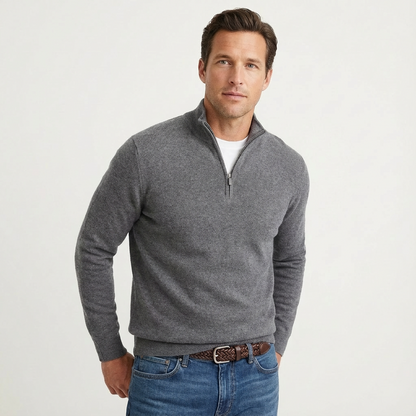 Maglione da uomo con mezza zip e collo alto