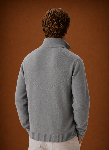 Chaqueta cárdigan de punto con cremallera completa para hombre