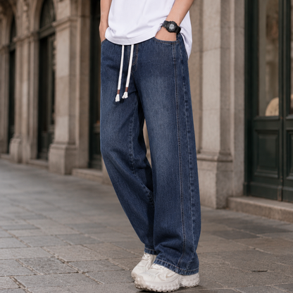 Jeans med afslappet pasform og vide ben