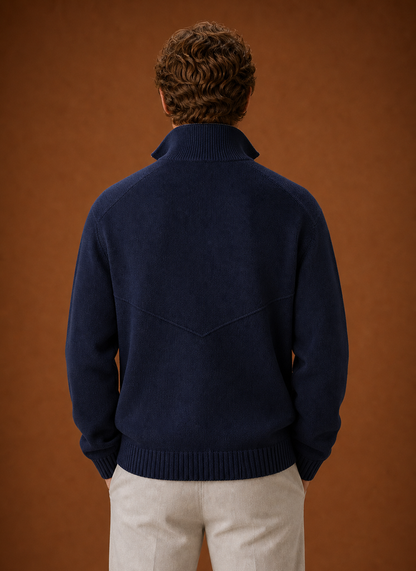 Chaqueta cárdigan de punto con cremallera completa para hombre